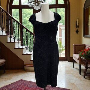 Collection Dressbarn Black Sequin Sheath Dress Cocktail Party Formal Size 16